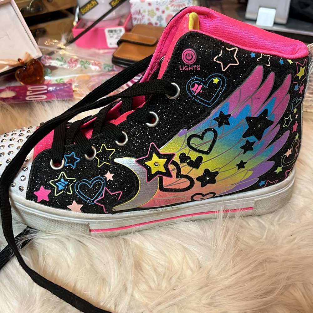 💛Skechers Girl's Twinkle Sparks-Galaxy Glitz Sneaker size 2